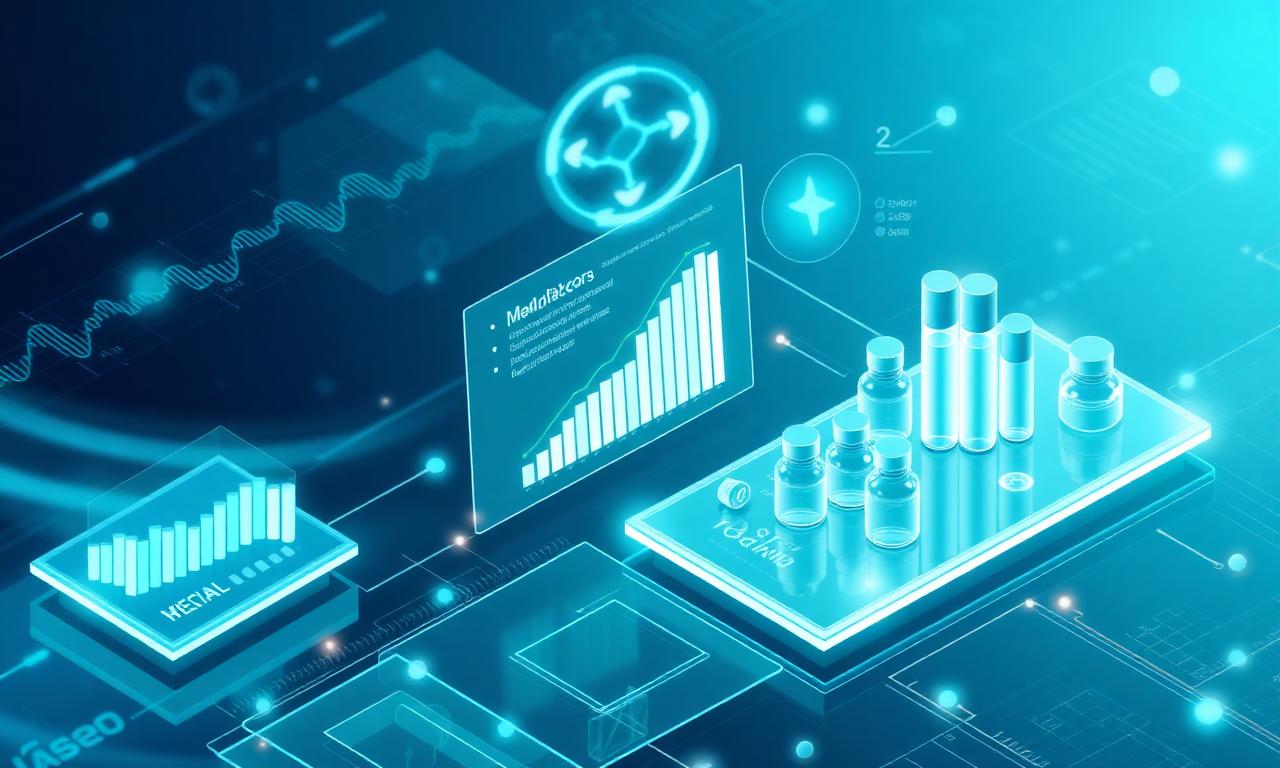 Abstract medical AI data visualization showcasing charts and biomarkers